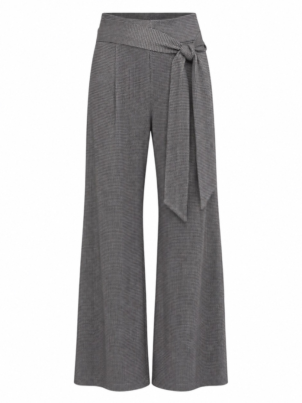 NWT SO Women’s 1X Flare Pull-On Tie Waist Pants Black White Houndstooth